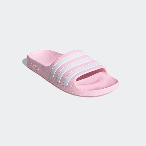 NWT adidas Unisex Adilette Aqua Slide Sandal, Clear Pink/White-3  US Big Kid - Picture 2 of 5